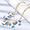 Brass Enamel Pendant Necklaces NJEW-B157-07G-01-3