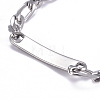 304 Stainless Steel Figaro Chain ID Bracelets BJEW-G631-01P-3