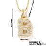 Elegant Brass Micro Pave Clear Cubic Zirconia 3D Initial Necklaces DV4415-2-1