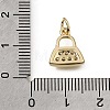 Brass Micro Pave Clear Cubic Zirconia Charms CU-L001-02G-3