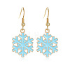 Snowflake Alloy Enamel Dangle Earrings FS-WGD9918-08-1