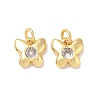 Brass Micro Pave Cubic Zirconia Charms KK-E797-01B-G-1