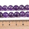 Electroplated Natural Amethyst Round Beads Strands G-L598-A05-02-2