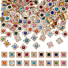 WADORN 180Pcs 18 Colors Square Glass Rhinestone Ornament Accessories DIY-WR0002-74-1