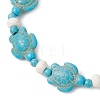Synthetic Turquoise & Natural Freshwater Shell Beads Stretch Bracelets for Women BJEW-JB12017-02-3