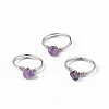 Natural Amethyst Chips Finger Ring RJEW-L082-03P-05-1