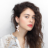 3 Pairs 3 Colors Cloth Flower Cluster Dangle Stud Earrings EJEW-AN0002-04-4