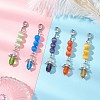 Angel Alloy & Glass & Cat Eye Pendants Decorations HJEW-TA00441-1