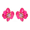 Flower Alloy Enamel Stud Earrings FS-WG5F23F-01-3