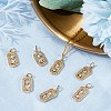10Pcs Brass Micro Pave Clear Cubic Zirconia Charms ZIRC-BBC0001-25-5