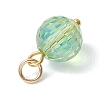 AB Color Plated Transparent Glass Pendants PALLOY-JF04972-01-5