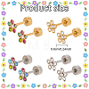 ANATTASOUL 4 Pairs 4 Colors Rhinestone Flower Stud Earrings EJEW-AN0004-72-2