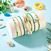 2 Bags Summer Beach Glass Seed Beaded & Natural Shell & Alloy Starfish Charm Anklet Sets AJEW-TA0003-69E-7