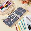 Flower Printed Polyester Cloth Knitting Tools Storage Roll Bags AJEW-WH20054-349B-4