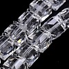 Faceted Cube Shaped Crystal Glass Beads Strands X-GLAA-F008-F01-1