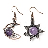 Natural Amethyst Dangle Earrings G-H359-07R-09-4