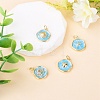 4Pcs Golden Ocean Brass Enamel Pendants KK-TADJ0001-32-5