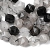 Natural Tourmalinated Quartz/Black Rutilated Quartz Beads Strands G-Z119-A15-01-5