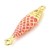 Brass Enamel Fish Connector Charms KK-H527-11G-07-2
