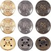 Olycraft 18Pcs 3 Colors Alloy Button BUTT-OC0001-14-1