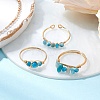 3Pcs Natural Apatite Bead Finger Ring RJEW-JR00855-01-1