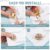 8Pcs Flower Brass & Glass Rhinestone Cufflinks FIND-CY0002-40-5