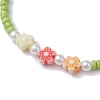 6Pcs 6 Colors Flower Acrylic Stretch Bracelets BJEW-JB10235-02-4