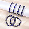 Handmade Evil Eye Lampwork Beads Stretch Bracelets BJEW-JB04461-02-5