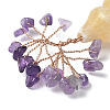 Natural Amethyst Chips Tree of Life Decorations with Topaz Gourd Base DJEW-P021-A03-2