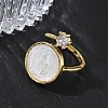 Brass Micro Pave Clear Cubic Zirconia Cuff Open Rings KK-CBA56EF-41A-G-2