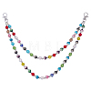 1Pc Polymer Clay Rhinestone Disc Ball and Round Acrylic Beaded Double Layer Pants Chains AJEW-BM0001-27-1