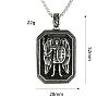 Religion 304 Stainless Steel Saint Michael Archangel Rectangle Octagon Pendant Necklaces for Men WGB4C05-01-2