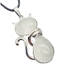 Natural Quartz Crystal Alloy Cat Shape Pendant Necklaces KJ2639-7-1
