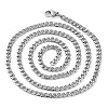 304 Stainless Steel Cuban Link Chain Necklace for Men Women NJEW-C013-02P-2