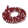 Opaque Solid Color Electroplate Glass Beads Strands GLAA-F029-P4mm-A01-2