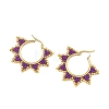 Glass Beaded Hoop Earrings EJEW-MZ00750-02-4