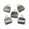 Natural Labradorite Brass Pendants KK-E274-01G-04-1