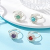 4Pcs 4 Styles Gemstone Finger Rings RJEW-TA00235-02-1