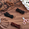 8M 4 Colors Round PU Leather Braided Cord OCOR-CL0001-20-4