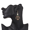 Brass Glass Dangle Earrings EJEW-TA00735-3