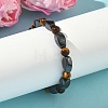 Round Natural Tiger Eye Stretch Bracelets BJEW-G072-14-5