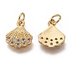 Brass Micro Pave Clear Cubic Zirconia Charms ZIRC-C020-49G-2