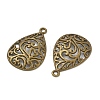 Tibetan Style Alloy Filigree Teardrop Pendants TIBEP-Q041-042AB-NR-2