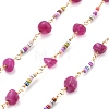 Natural Agate & Glass Link Chains CHC-K014-11G-02-1