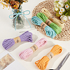 6 Bunldes 6 Colors Braided Polycotton Round Twine OCOR-CY0004-24A-4
