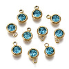 PVD Vacuum Plating 201 Stainless Steel Rhinestone Charms X-STAS-S068-12G-2