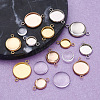 3 Colors 36Pcs 304 Stainless Steel Cabochon Connector Settings DIY-TA0003-52-5