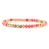 Bohemian Style Plastic & Brass Round Beaded Stretch Bracelets for Women BX0662-2-1