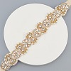 Brass Flower Bridal Belt with Glass Rhinestones for Wedding Dress AJEW-WH0455-005A-4