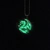 Alloy Resin Luminous Dragon Pendant 201 Stainless Steel Box Chain Necklaces FS-WG868F4-01-1